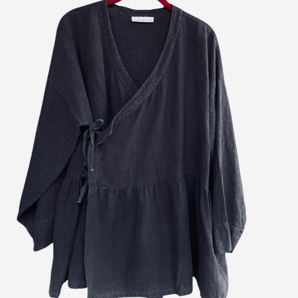 bryn Walker Tops - bryn Walker Charcoal Gray V-Neck Wrap Tunic S